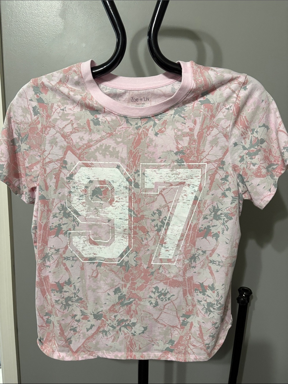 Zoe + Liv Pink Floral '97' Short Sleeve Graphic Tee